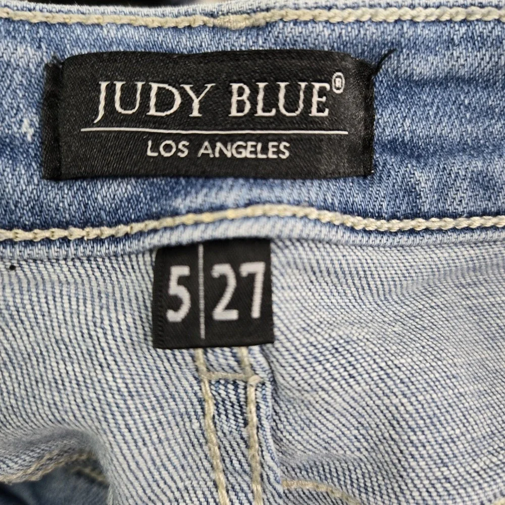 Judy Blue Women Jeans 5/27 Light Denim Skinny Distressed JB82373LT 26